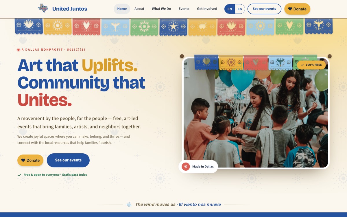 United Juntos DFW — website by The Cardoza